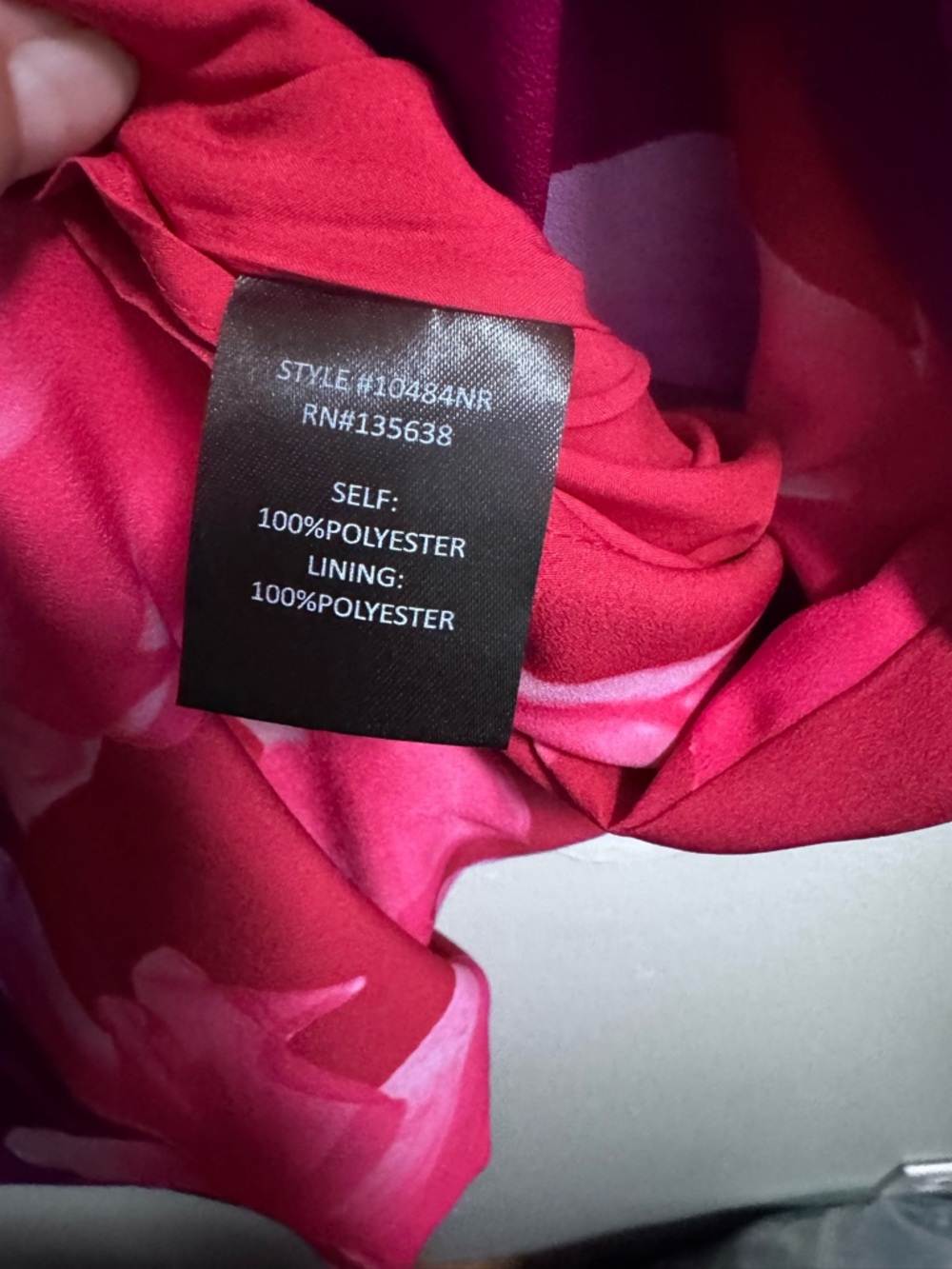 Hutch Hot Pink Floral Satin Chemise with Bow Detail - Picture 5 of 5